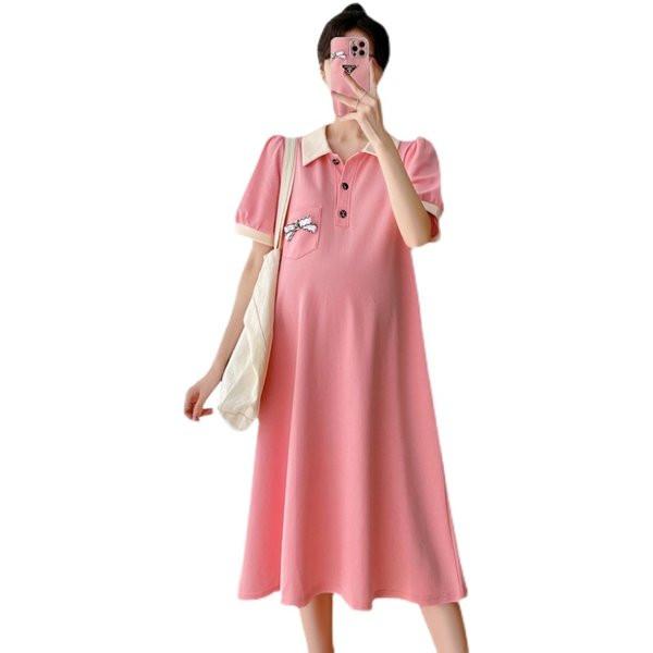 Rochie de maternitate cu guler casual pentru femei