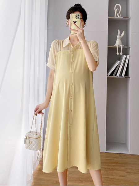 Ženska ljetna trudnička haljina na gumbe