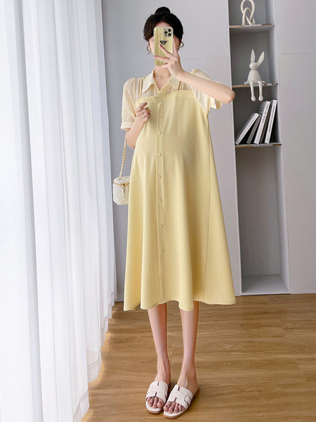 Ženska ljetna trudnička haljina na gumbe