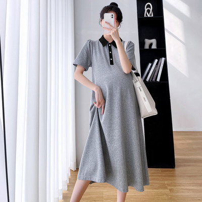 Βαμβακερό κομμένο φόρεμα με κλασικό γιακά και κουμπιά