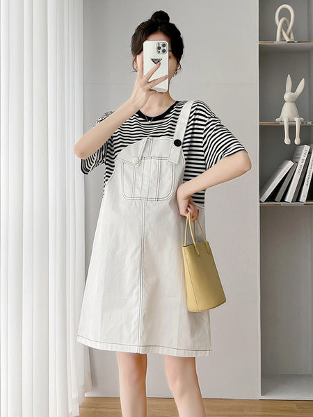 Ležerna ženska trudnička haljina - dvije boje