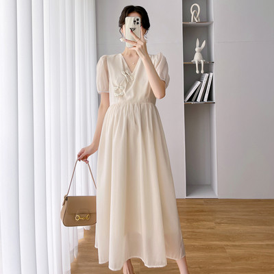 Μοντέρνο γυναικείο κοντομάνικο φόρεμα για έγκυες γυναίκες