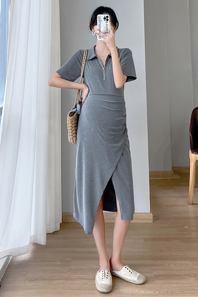 Novi model ženske asimetrične trudničke haljine