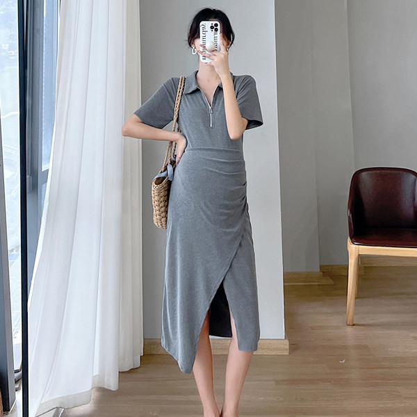 Novi model ženske asimetrične trudničke haljine