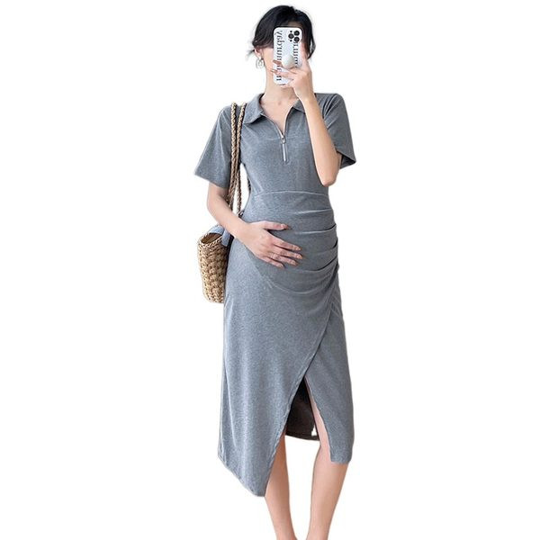 Novi model ženske asimetrične trudničke haljine