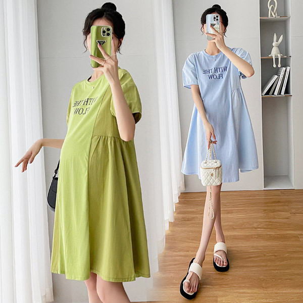 Ležerna haljina s okruglim izrezom za trudnice