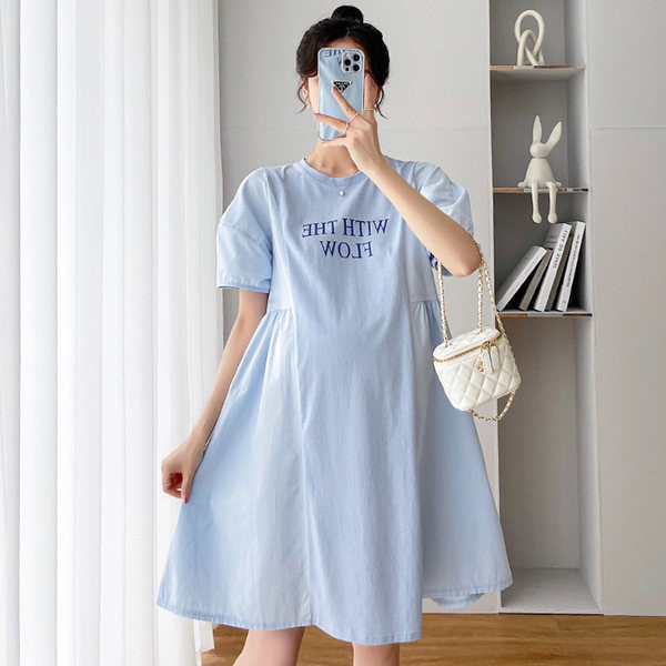 Ležerna haljina s okruglim izrezom za trudnice