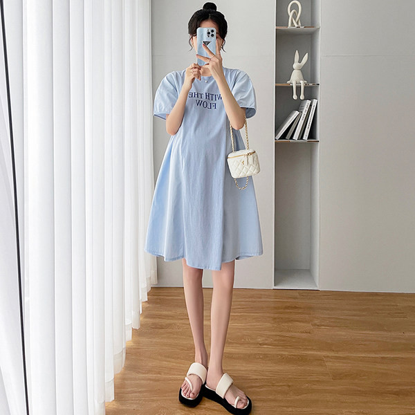 Ležerna haljina s okruglim izrezom za trudnice