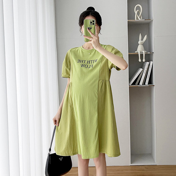 Ležerna haljina s okruglim izrezom za trudnice