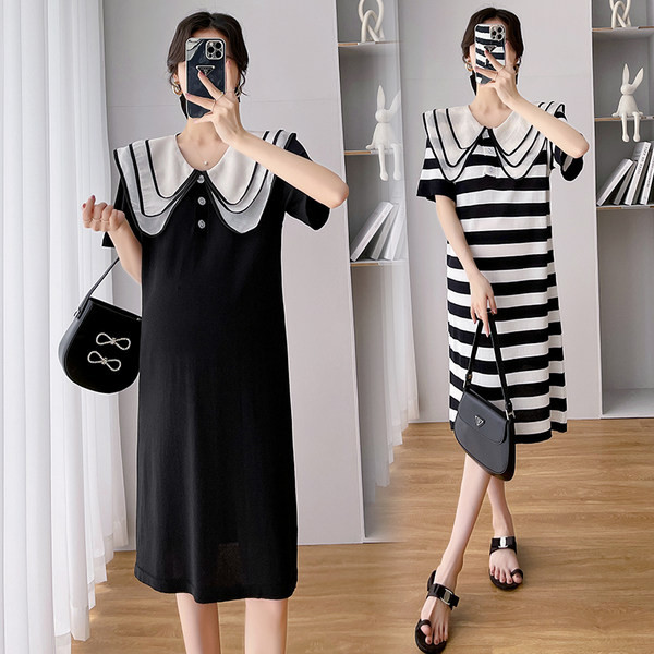 Modni ravni model haljine za trudnice