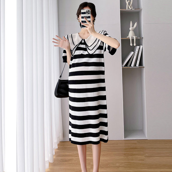 Modni ravni model haljine za trudnice