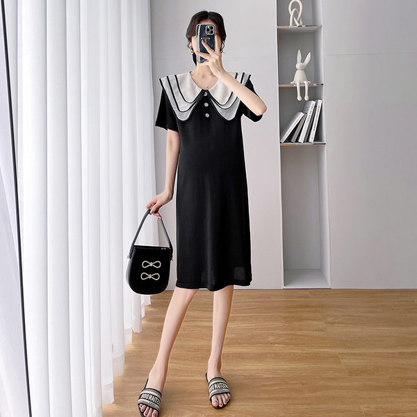 Modni ravni model haljine za trudnice