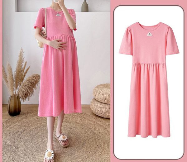 Φόρεμα εγκυμοσύνης με διάφανο σχέδιο με κοντό μανίκι μοτίβο