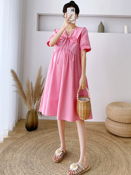 Trudnička haljina besplatnog uzorka s vrpcom