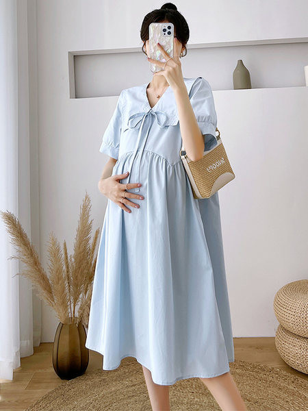 Trudnička haljina besplatnog uzorka s vrpcom