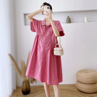 Casual γυναικείο φόρεμα με κουμπιά - φαρδύ μοντέλο