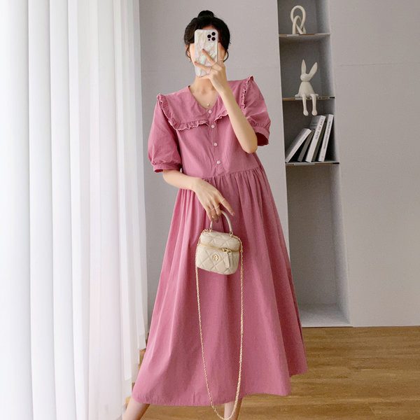 Νέο μοντέλο καλοκαιρινό φόρεμα με κουμπιά για εγκύους