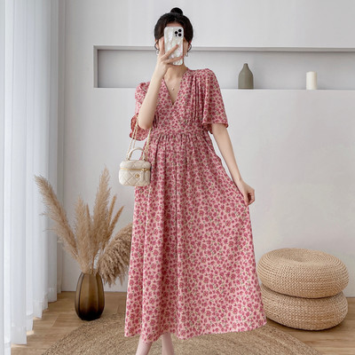 Καλοκαιρινό φόρεμα με φλοράλ μοτίβο για εγκύους