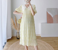 Αέρινο κοντομάνικο φόρεμα εγκυμοσύνης