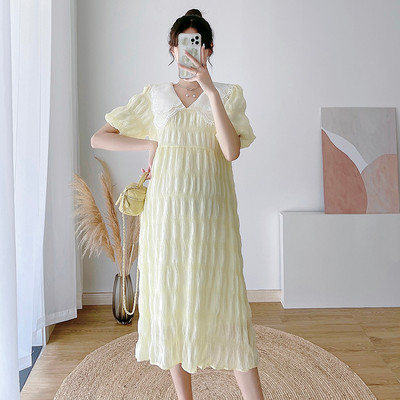 Αέρινο κοντομάνικο φόρεμα εγκυμοσύνης