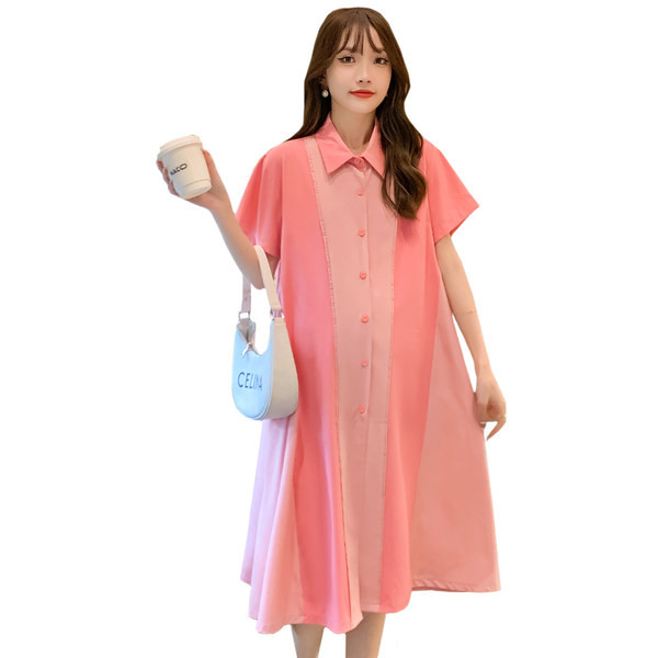 Rochie cămașă de maternitate largi, cu închidere cu nasturi