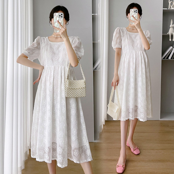 Čipkana ljetna trudnička haljina