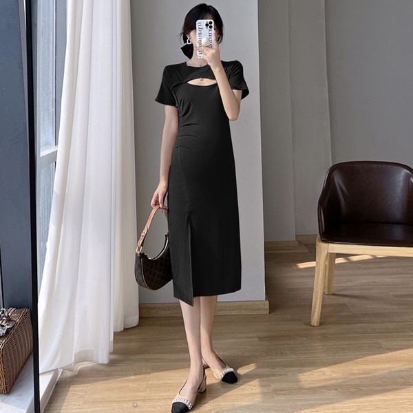 Ljetna haljina za trudnice sa nabranim efektom