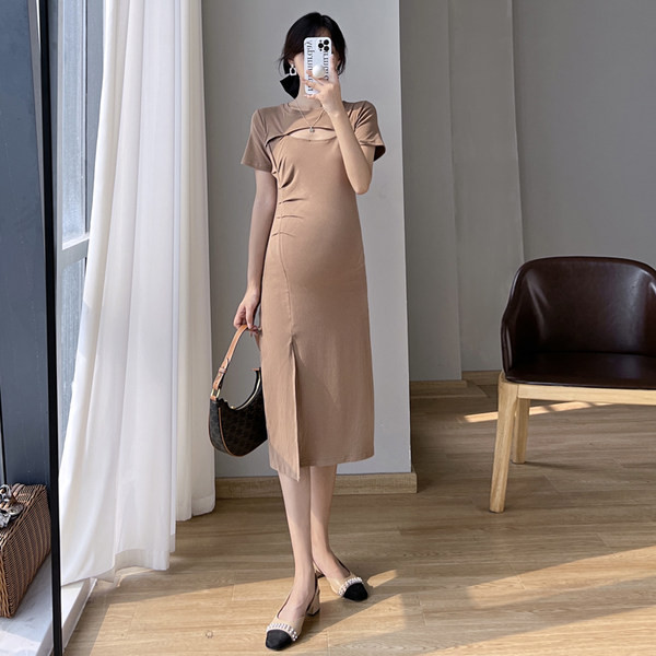 Ljetna haljina za trudnice sa nabranim efektom