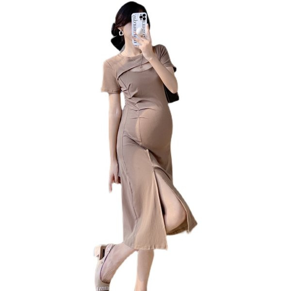 Ljetna haljina za trudnice sa nabranim efektom