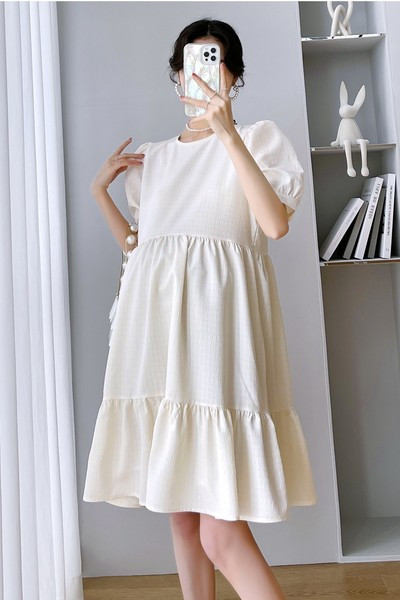 Ženska izrezana haljina kratkih rukava primjerena za trudnice