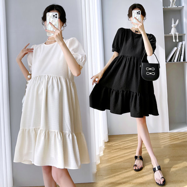 Ženska izrezana haljina kratkih rukava primjerena za trudnice