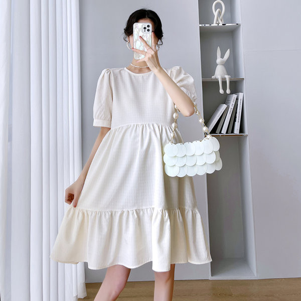 Ženska izrezana haljina kratkih rukava primjerena za trudnice