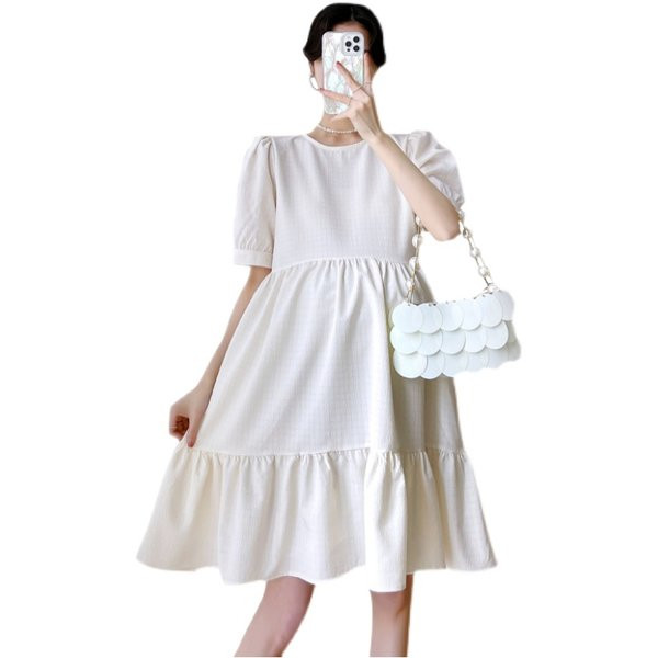 Ženska izrezana haljina kratkih rukava primjerena za trudnice