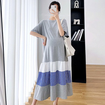 Βαμβακερό κοντομάνικο φόρεμα εγκυμοσύνης