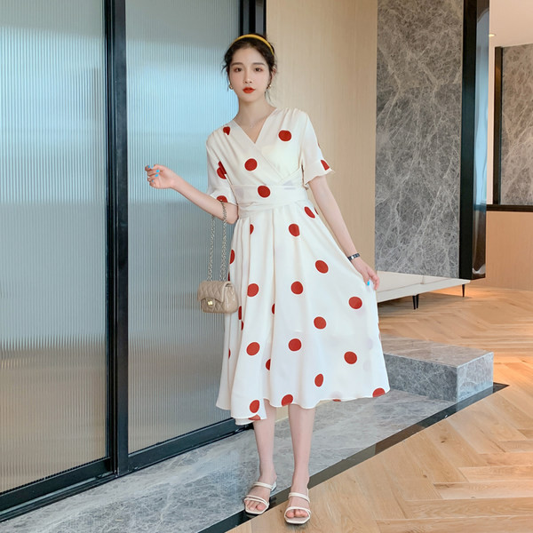 Haljina od šifona na vezanje struka za trudnice