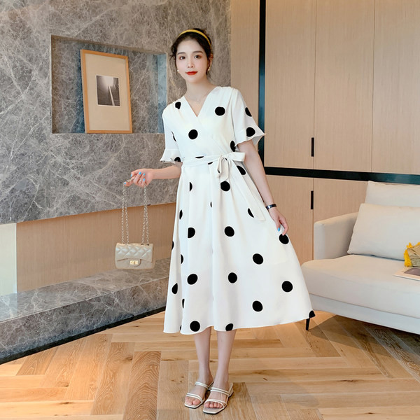 Haljina od šifona na vezanje struka za trudnice