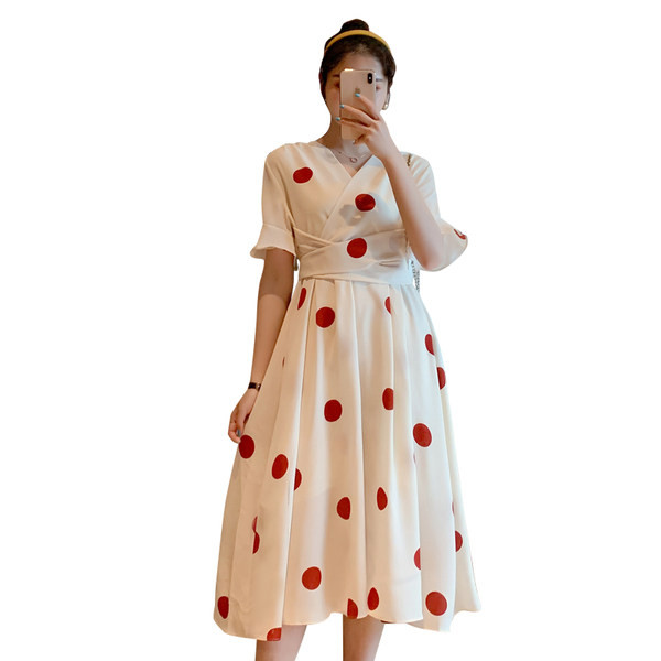 Haljina od šifona na vezanje struka za trudnice