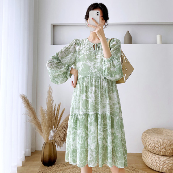 Ανοιξιάτικο φόρεμα μητρότητας μακρυμάνικο