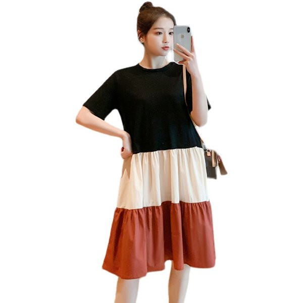 Ležerna haljina za trudnice krojenog uzorka