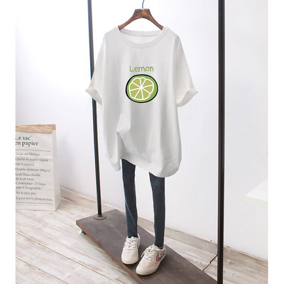 Φαρδύ βαμβακερό μπλουζάκι εγκυμοσύνης με πολύχρωμη στάμπα