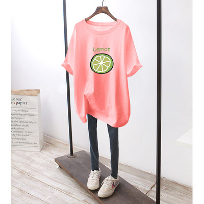 Φαρδύ βαμβακερό μπλουζάκι εγκυμοσύνης με πολύχρωμη στάμπα