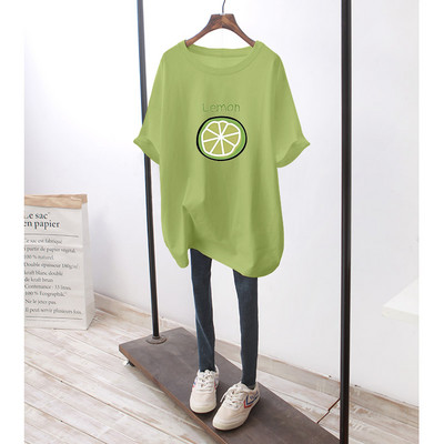 Φαρδύ βαμβακερό μπλουζάκι εγκυμοσύνης με πολύχρωμη στάμπα