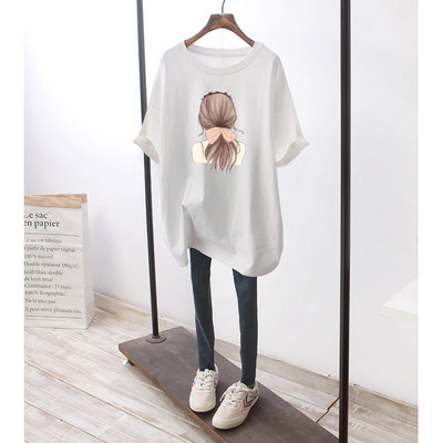 Φαρδύ βαμβακερό μπλουζάκι εγκυμοσύνης με πολύχρωμη στάμπα