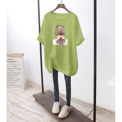 Φαρδύ βαμβακερό μπλουζάκι εγκυμοσύνης με πολύχρωμη στάμπα