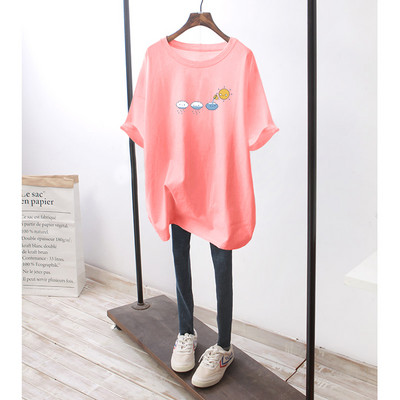 Φαρδύ βαμβακερό μπλουζάκι εγκυμοσύνης με πολύχρωμη στάμπα