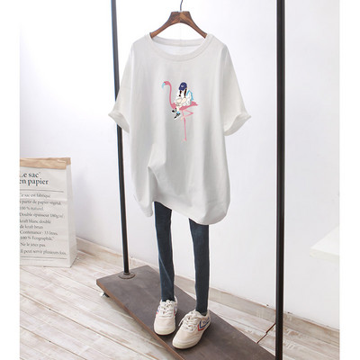 Φαρδύ βαμβακερό μπλουζάκι εγκυμοσύνης με πολύχρωμη στάμπα