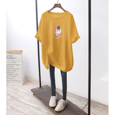 Φαρδύ βαμβακερό μπλουζάκι εγκυμοσύνης με πολύχρωμη στάμπα