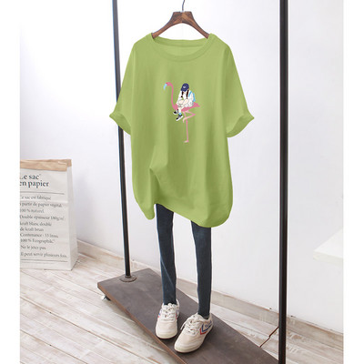 Φαρδύ βαμβακερό μπλουζάκι εγκυμοσύνης με πολύχρωμη στάμπα