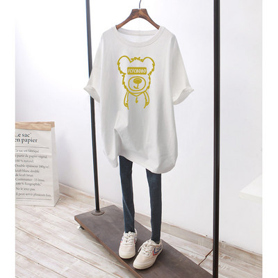 Φαρδύ βαμβακερό μπλουζάκι εγκυμοσύνης με πολύχρωμη στάμπα