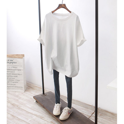 Φαρδύ βαμβακερό μπλουζάκι εγκυμοσύνης με πολύχρωμη στάμπα